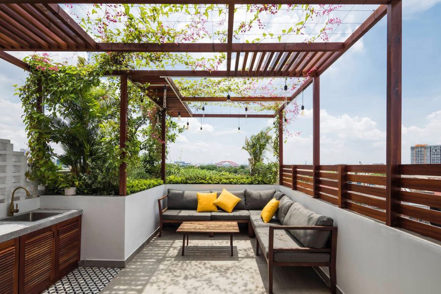 Thi công tiểu cảnh sân thượng