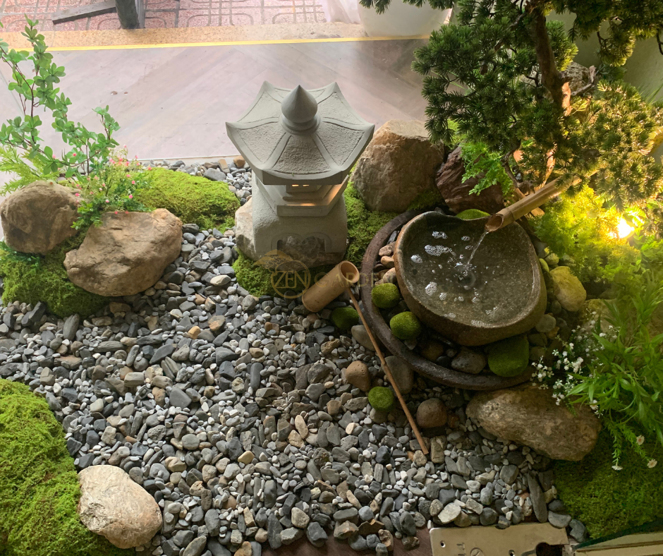 Zen Garden thiết kế tiểu cảnh Nhật Bản hài hòa với kiến trúc spa, tạo ấn tượng đầu tiên khó quên cho khách hàng.