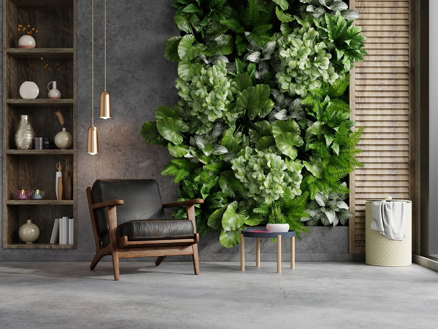 Mẫu mảng vườn cây xanh trong nhà