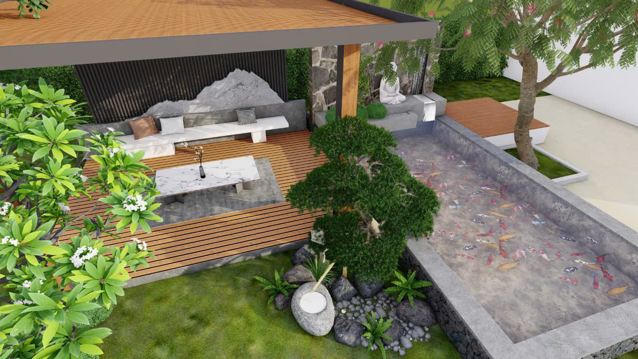 Không gian vườn thiền từ trên cao